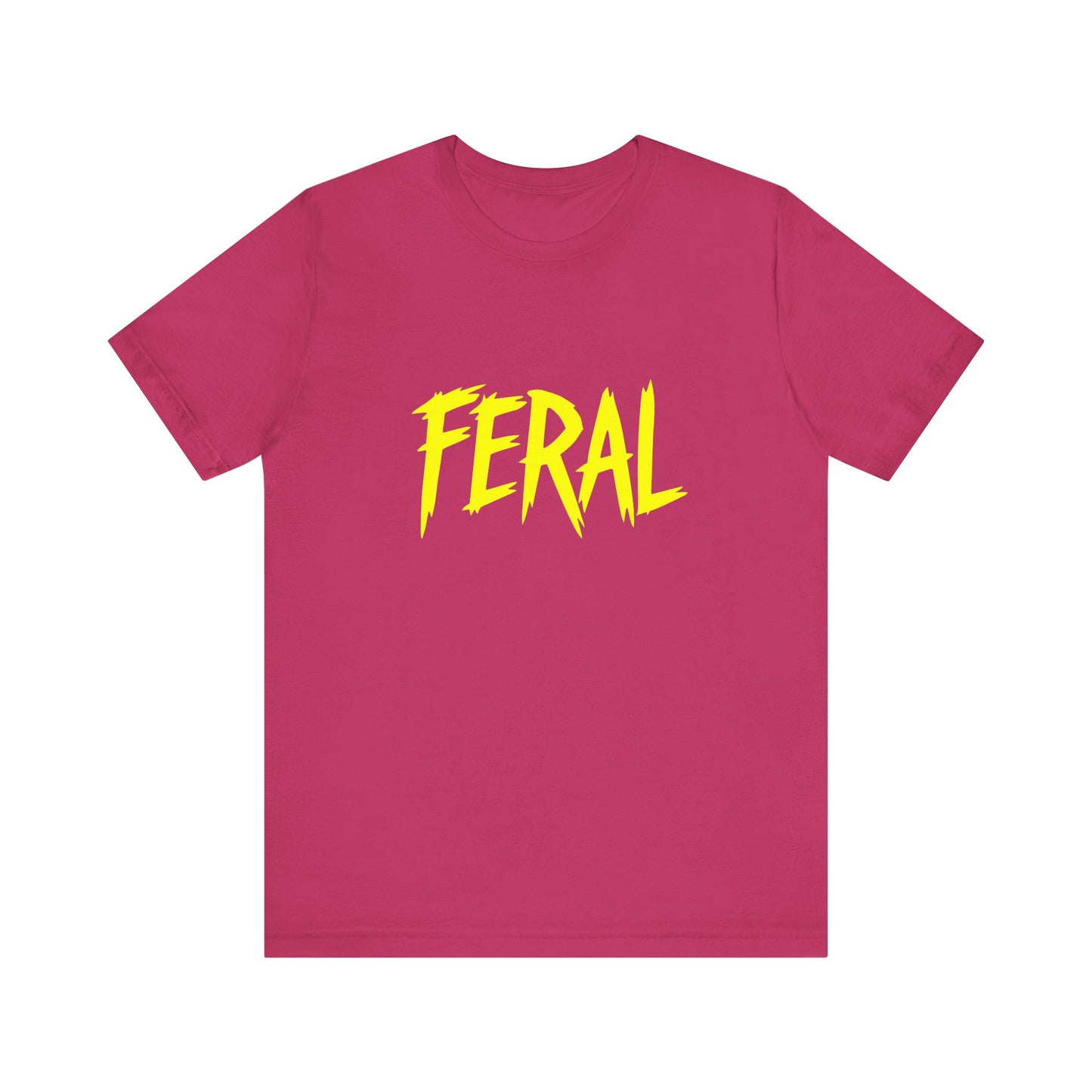 Colorful Design FERAL Shirt – Bright Yellow Chaos Tee for Women Who Are Loud, Wild, and Loving It. Unisex Jersey Short Sleeve Tee