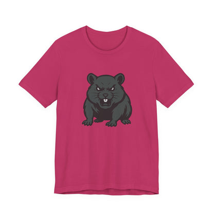 Angry Hamster Graphic T-Shirt – Intense Dark Theme Rodent Design on Black Tee for Streetwear, Humor, or Edgy Animal Style. Unisex Jersey Short Sleeve Tee