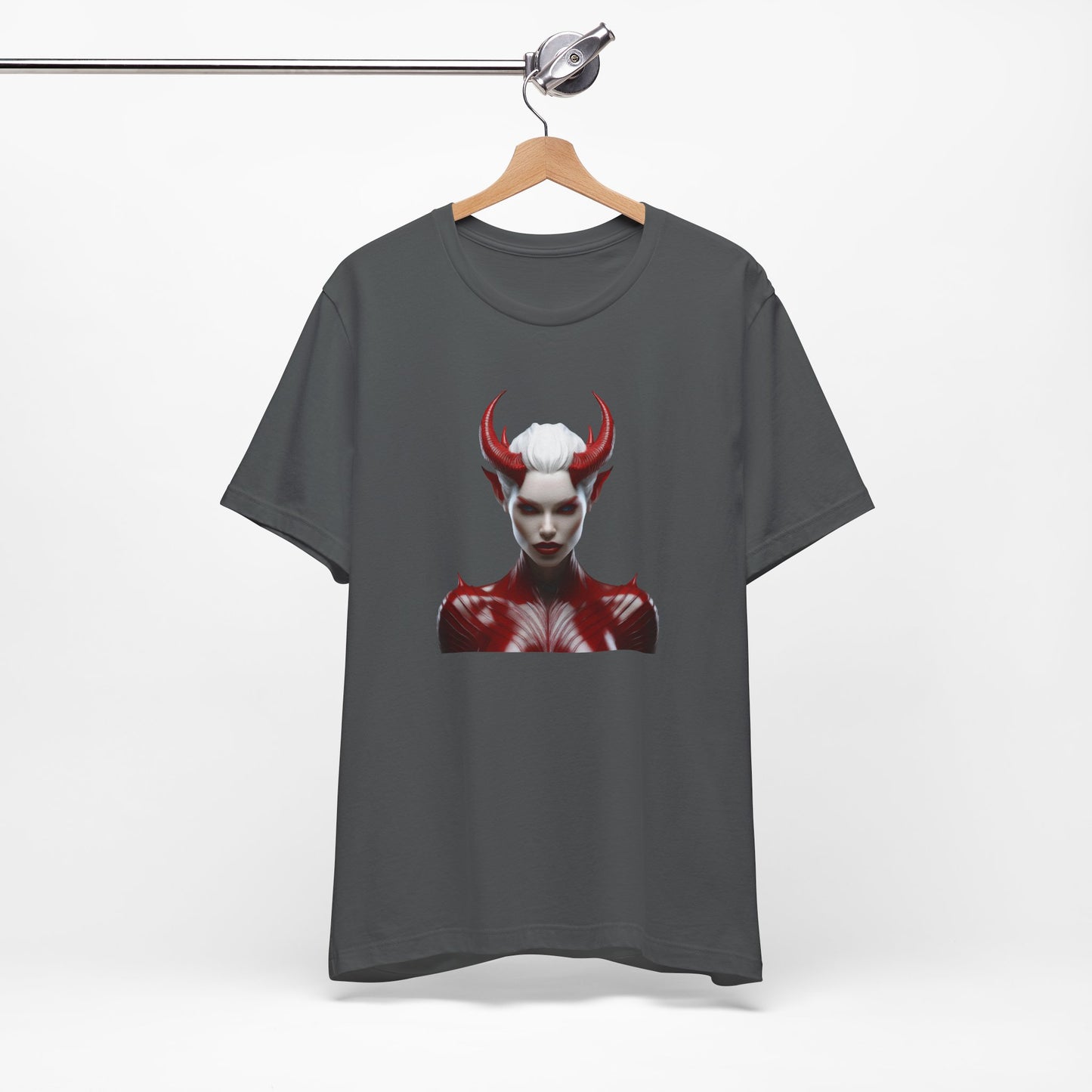 Fierce Devil Woman Halloween Shirt – Seductive Demon Graphic Tee for Bold Halloween Style