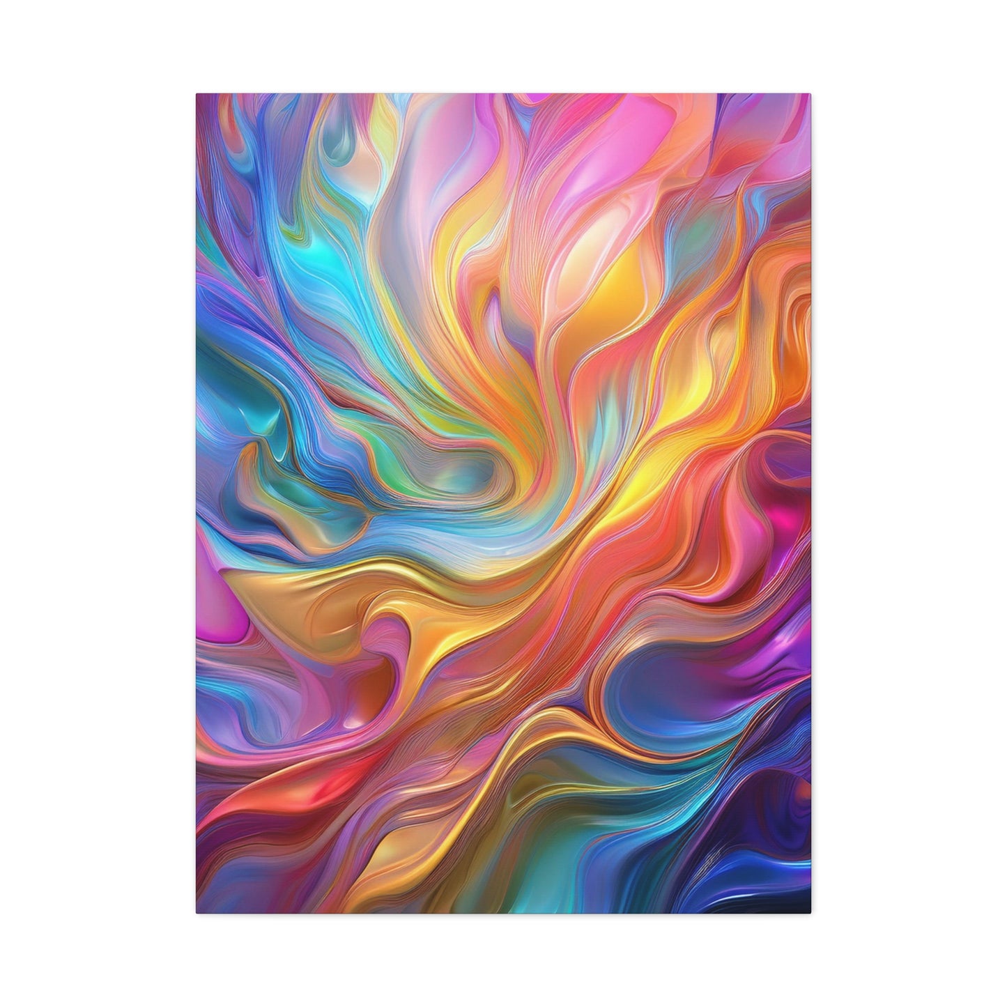 Waves of Radiance Vibrant Abstract Canvas Wall Art