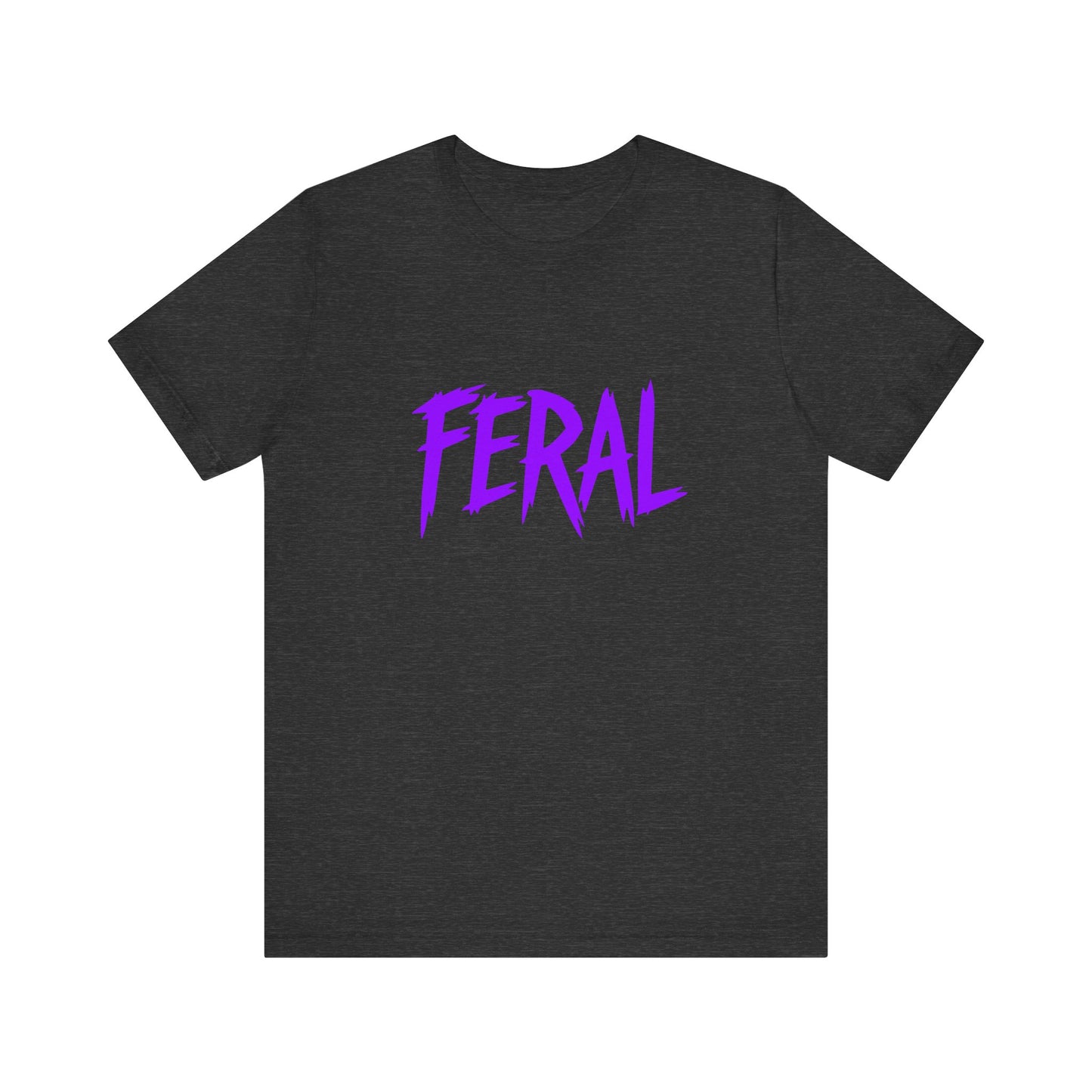 Colorful Design FERAL Shirt – Bold Purple Graphic Tee for Untamed Women Who Embrace Their Wild Side. Unisex Jersey Short Sleeve Tee