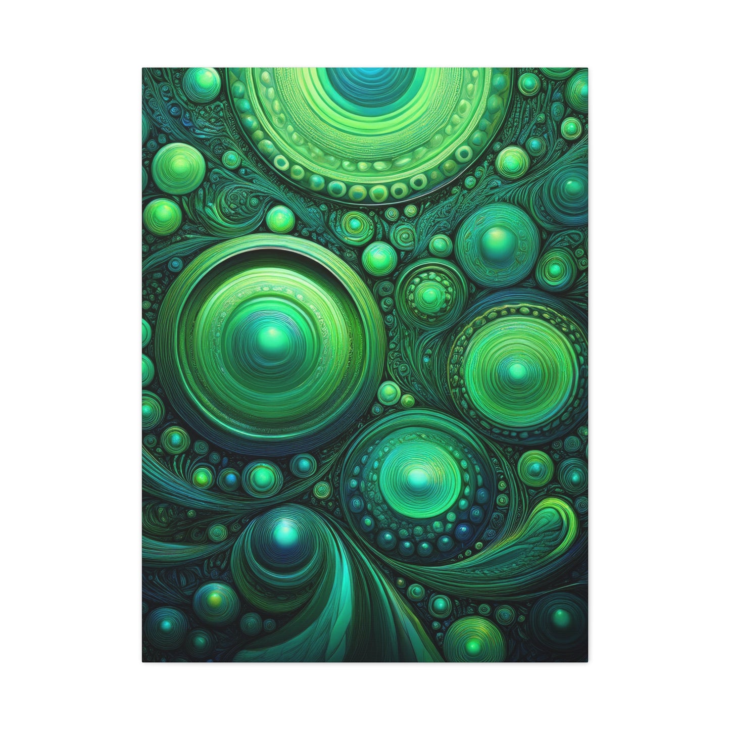 Verde Future Abstract Green Canvas Art - Stretched Matte Wall Decor