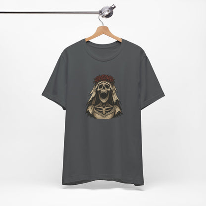 Screaming Skeleton Bride Halloween Shirt – Gothic Undead Bride Graphic Tee for Spooky Season Horror Fans