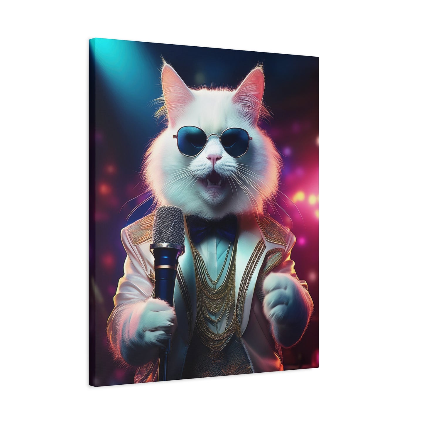 Purr-fectly Cool Lounge Cat Canvas Art | Stretched Matte Wall Decor 002