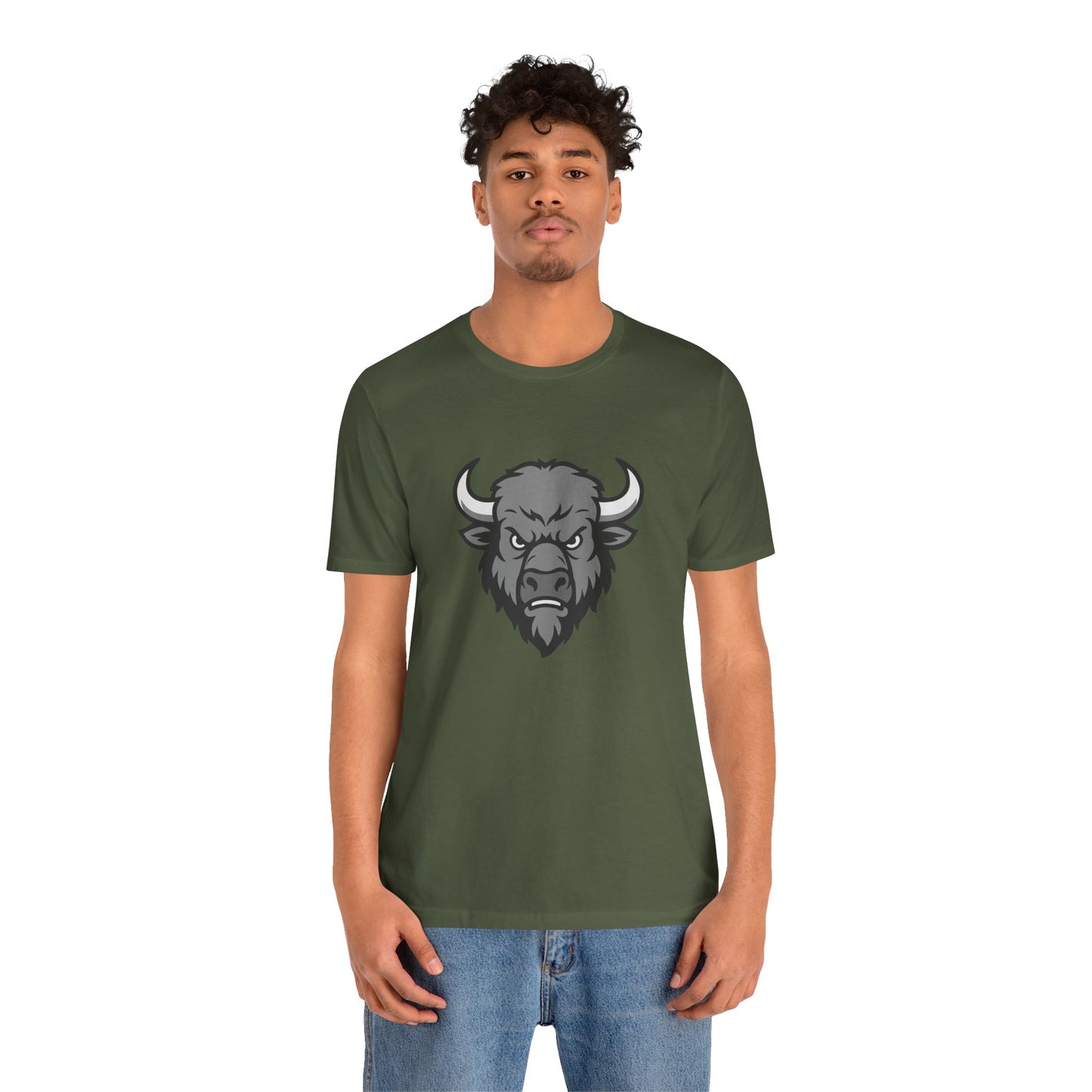 Buffalo Head Graphic Tee Dark Theme – Powerful Vector Bison Design for Bold Style