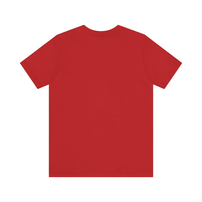 Problem Child Graphic Tee Cheerful Rebel Jump Pose in Bold Dark Theme Monochrome Style. Unisex Jersey Short Sleeve Tee