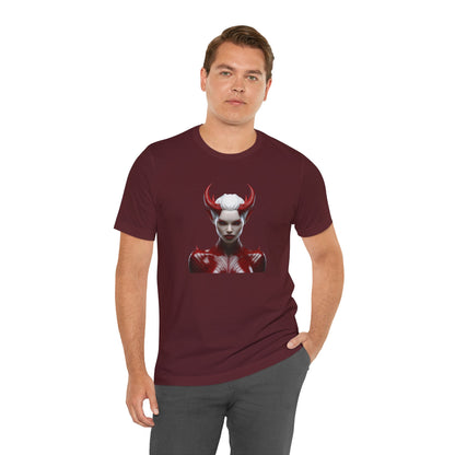 Fierce Devil Woman Halloween Shirt – Seductive Demon Graphic Tee for Bold Halloween Style