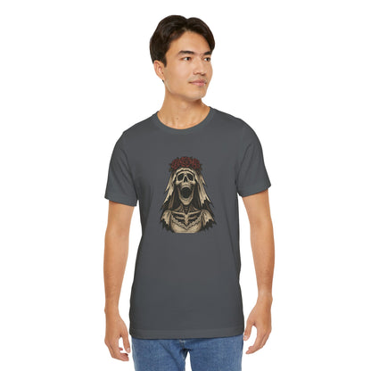 Screaming Skeleton Bride Halloween Shirt – Gothic Undead Bride Graphic Tee for Spooky Season Horror Fans