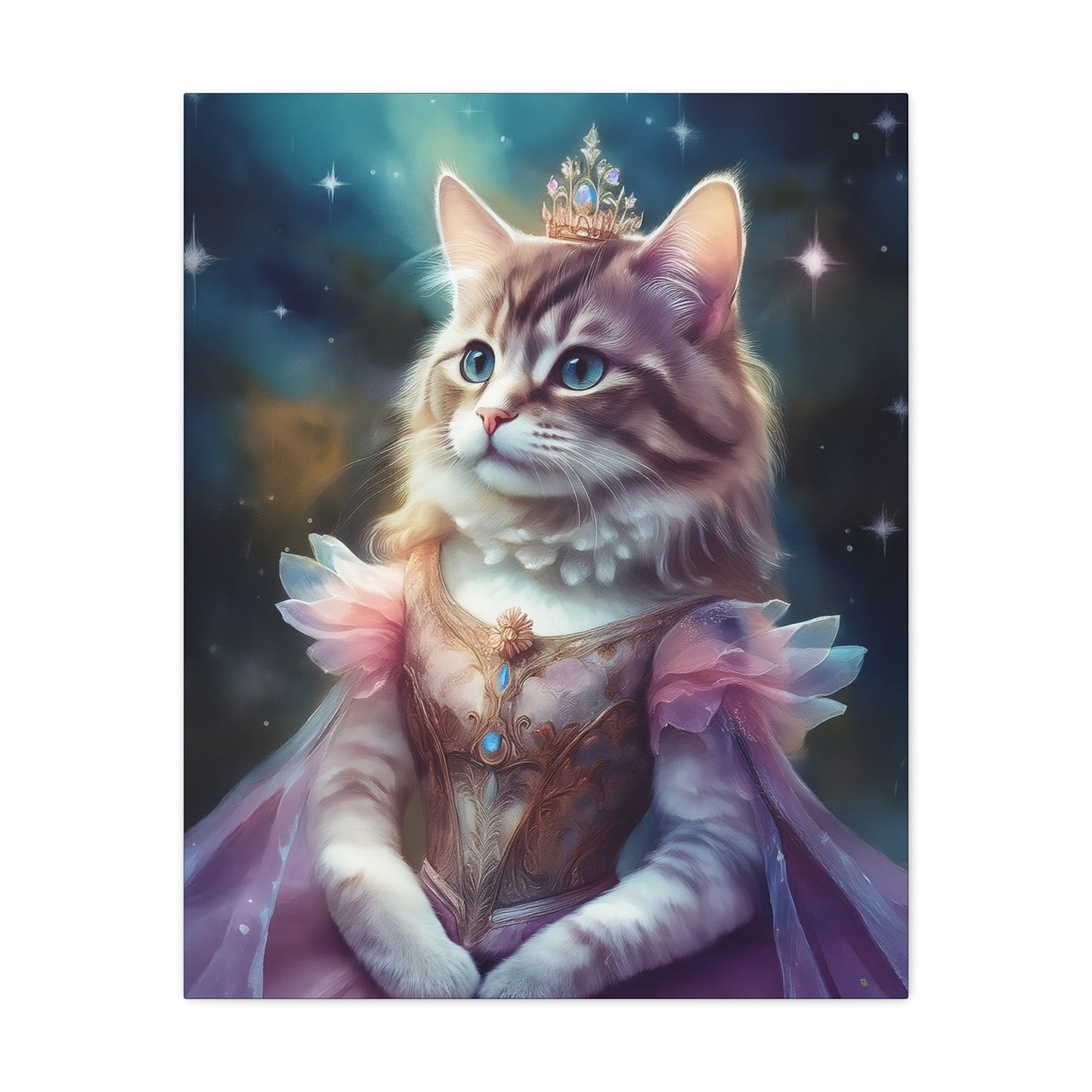 Meowgical Fairy Purrincess Canvas Art | Stretched Matte Wall Decor 005