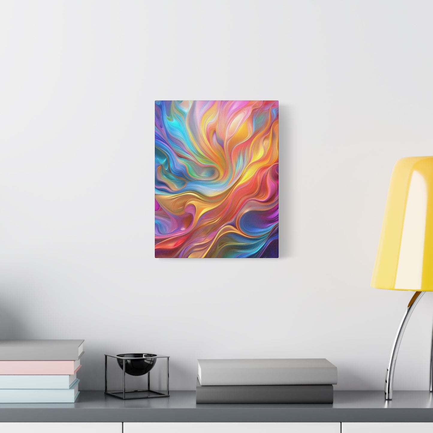 Waves of Radiance Vibrant Abstract Canvas Wall Art