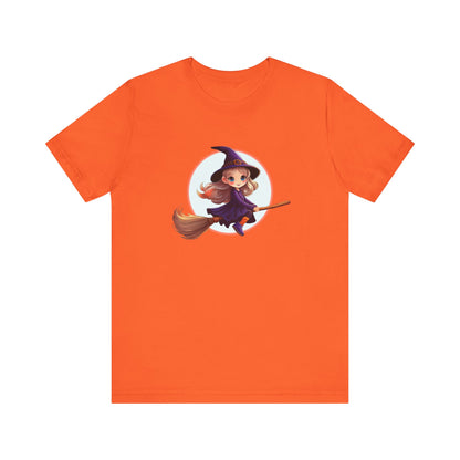 Cute Witch on a Broom Halloween Shirt – Adorable Flying Witch Graphic Tee for Kids and Magic Lovers