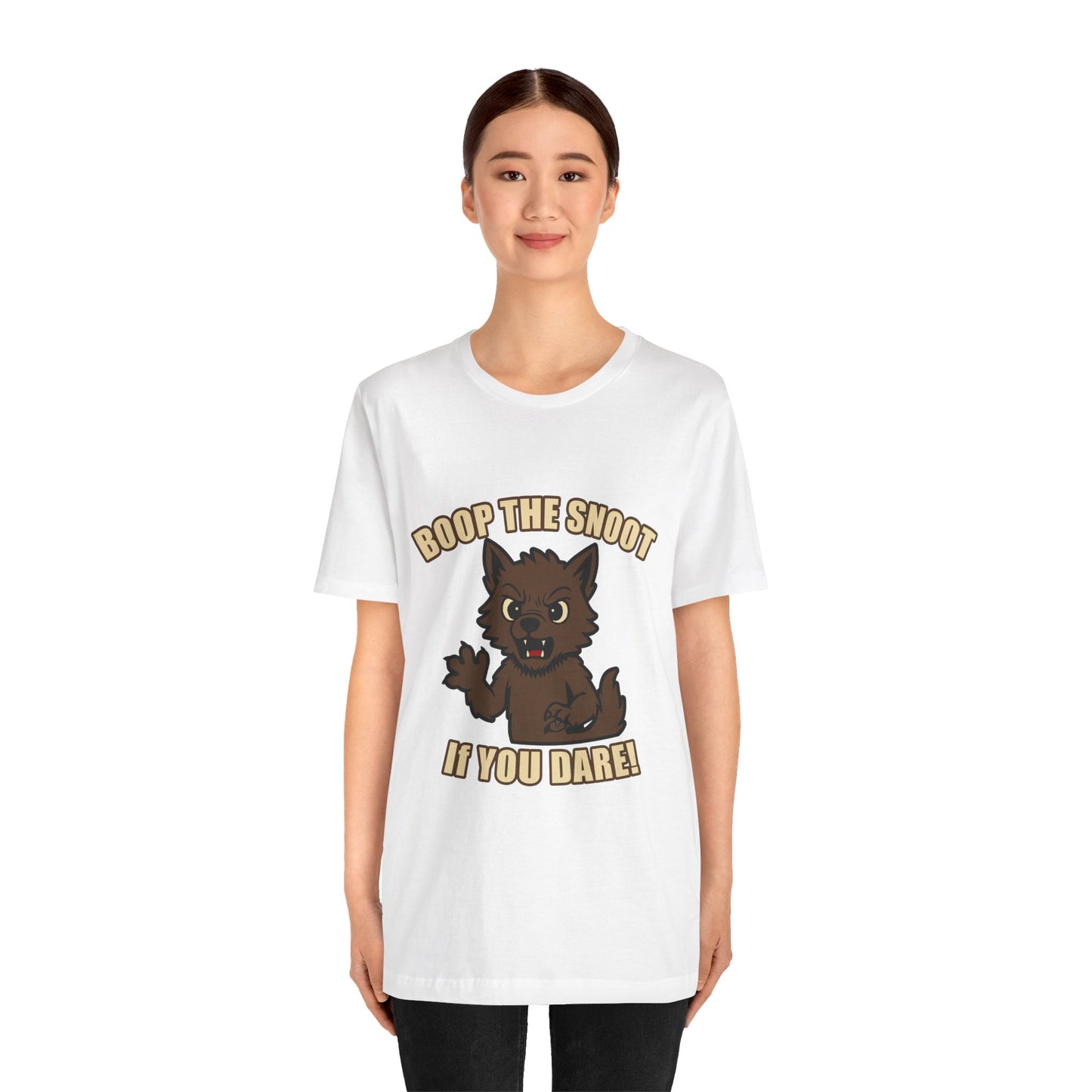 Boop the Snoot If You Dare Halloween Shirt – Funny Werewolf Halloween Graphic Unisex Jersey Short Sleeve Tee for Dog Lovers.