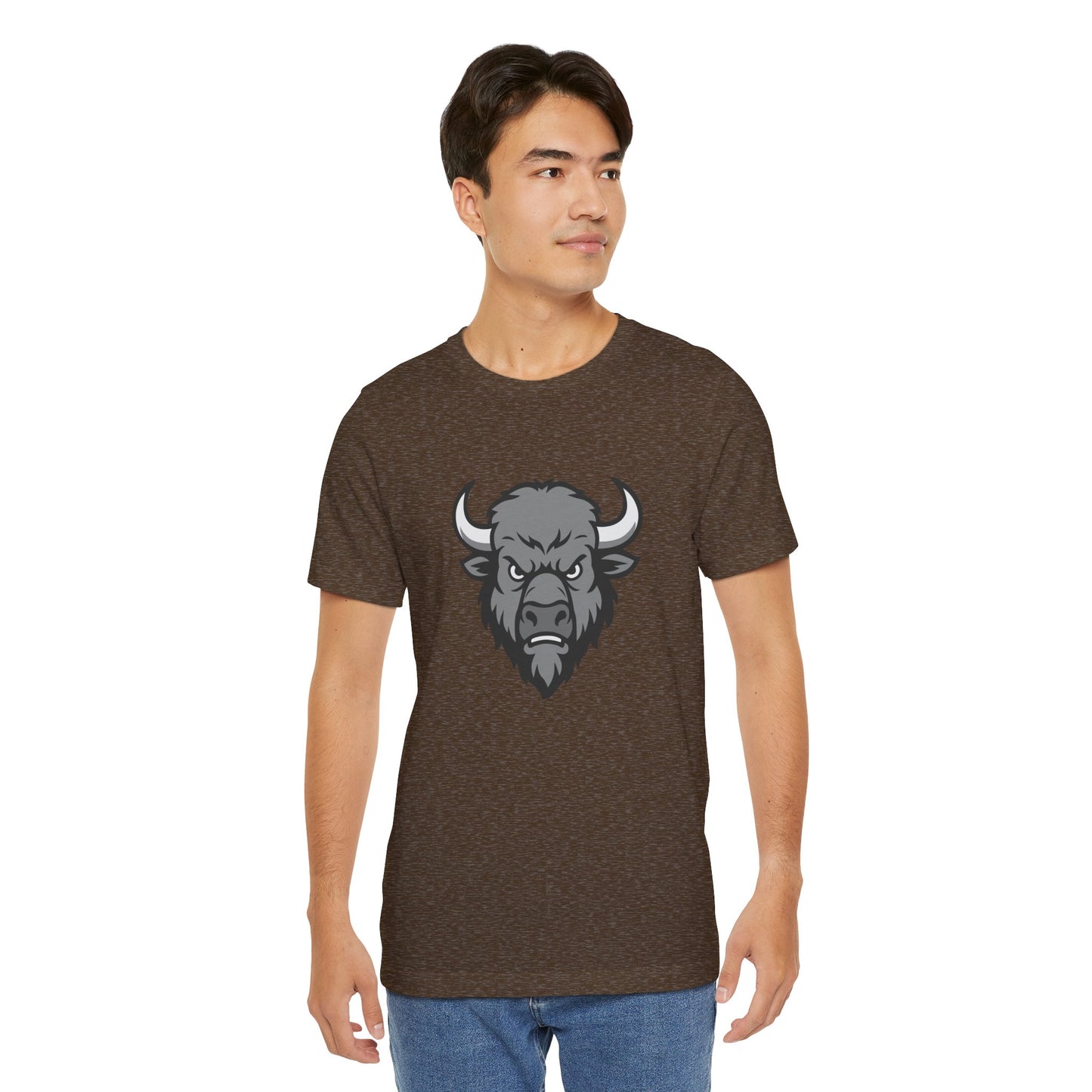 Buffalo Head Graphic Tee Dark Theme – Powerful Vector Bison Design for Bold Style