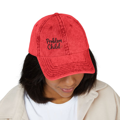 Problem Child Vintage Hat – Bold Script Hat with Red Heart for the Unruly and Unapologetic