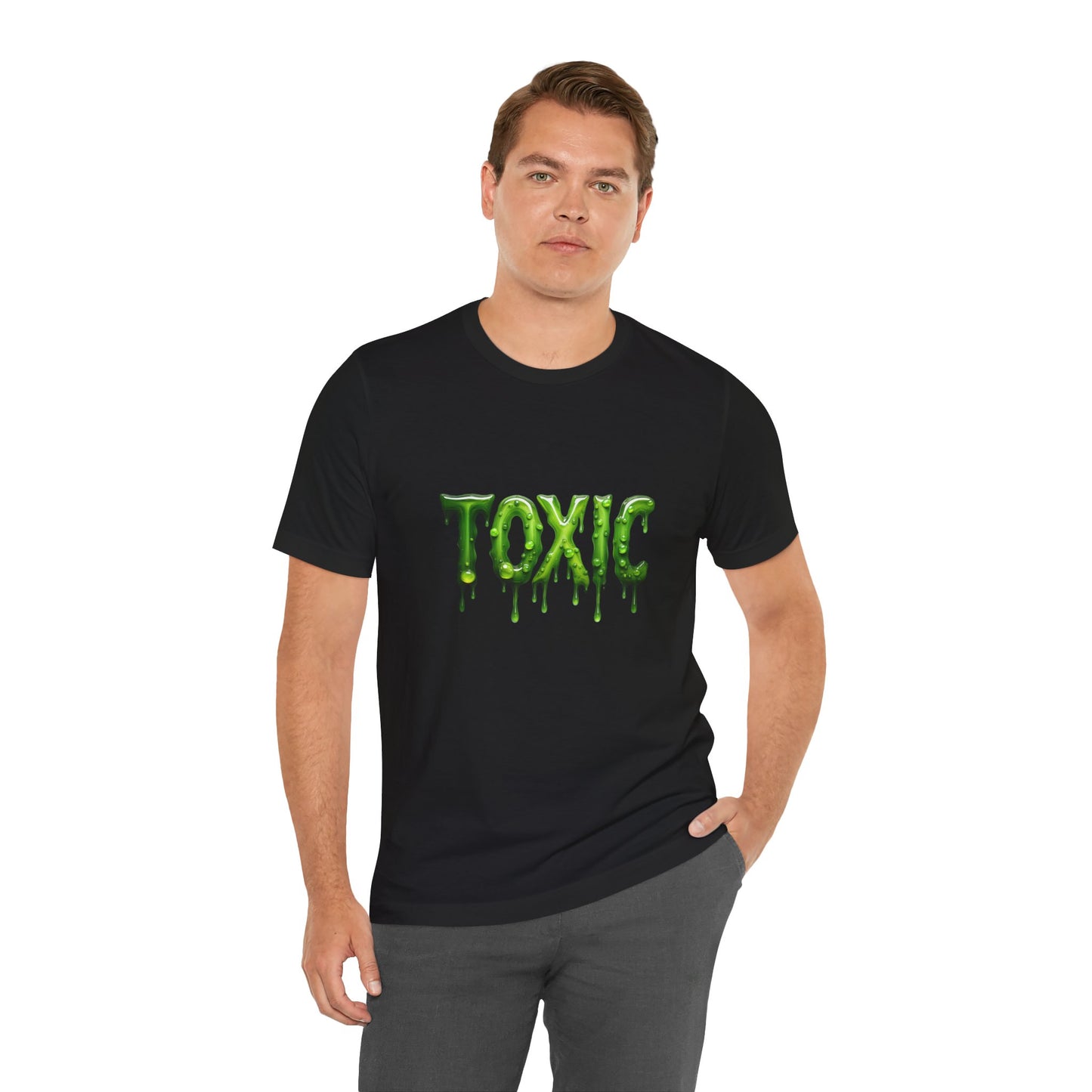 Colorful Design TOXIC Shirt – Funny Slime Text Tee for Emotionally Radioactive People Who Just Want to Be Left Alone. Unisex Jersey Short Sleeve Tee
