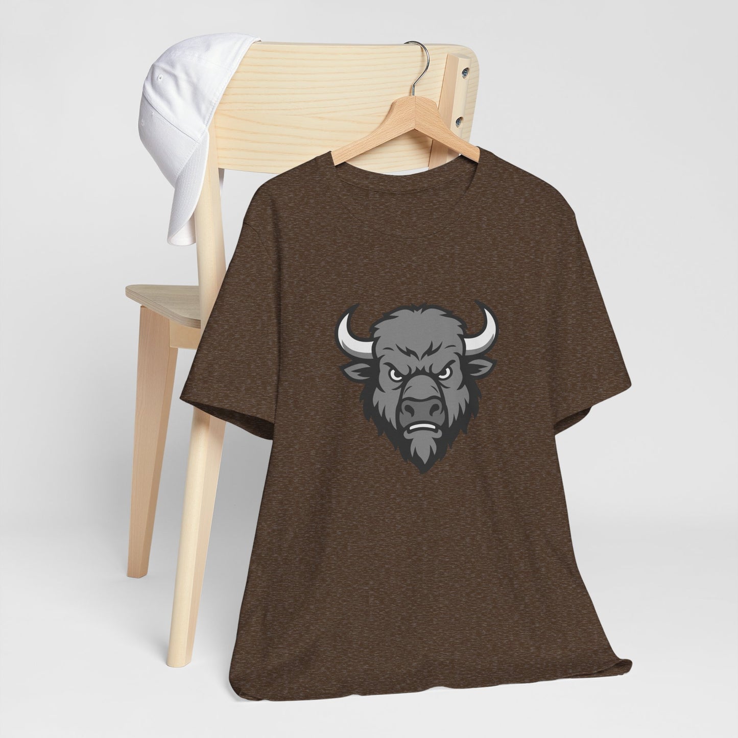 Buffalo Head Graphic Tee Dark Theme – Powerful Vector Bison Design for Bold Style