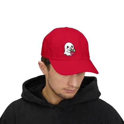 Cute Ghost Classic Dad Hat – Embroidered Kawaii Ghost Drinking Hat for Halloween Vibes and Everyday Boo Energy