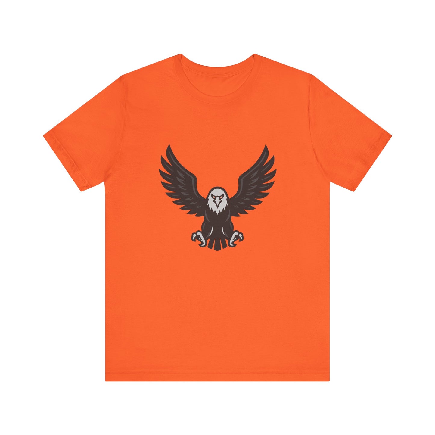 Eagle Wings Graphic T-Shirt – Dark Theme Grayscale Soaring Predator Design on Black Tee with Intensity and Modern Ghost Effect. Unisex Jersey Short Sleeve Tee