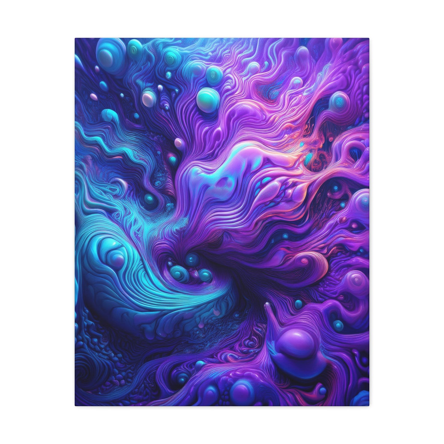 Ethereal Depths Vibrant Abstract Canvas Art - Matte Stretched Wall Decor