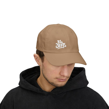 El Jefe Classic Dad Hat – Embroidered Bold Text Hat for Boss Energy, Leadership Style, and Latin Flair. White Letters
