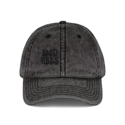 Good Vibes Vintage Hat – Embroidered Retro Text Hat for Positive Vibes, Chill Style, and Everyday Feel-Good Energy