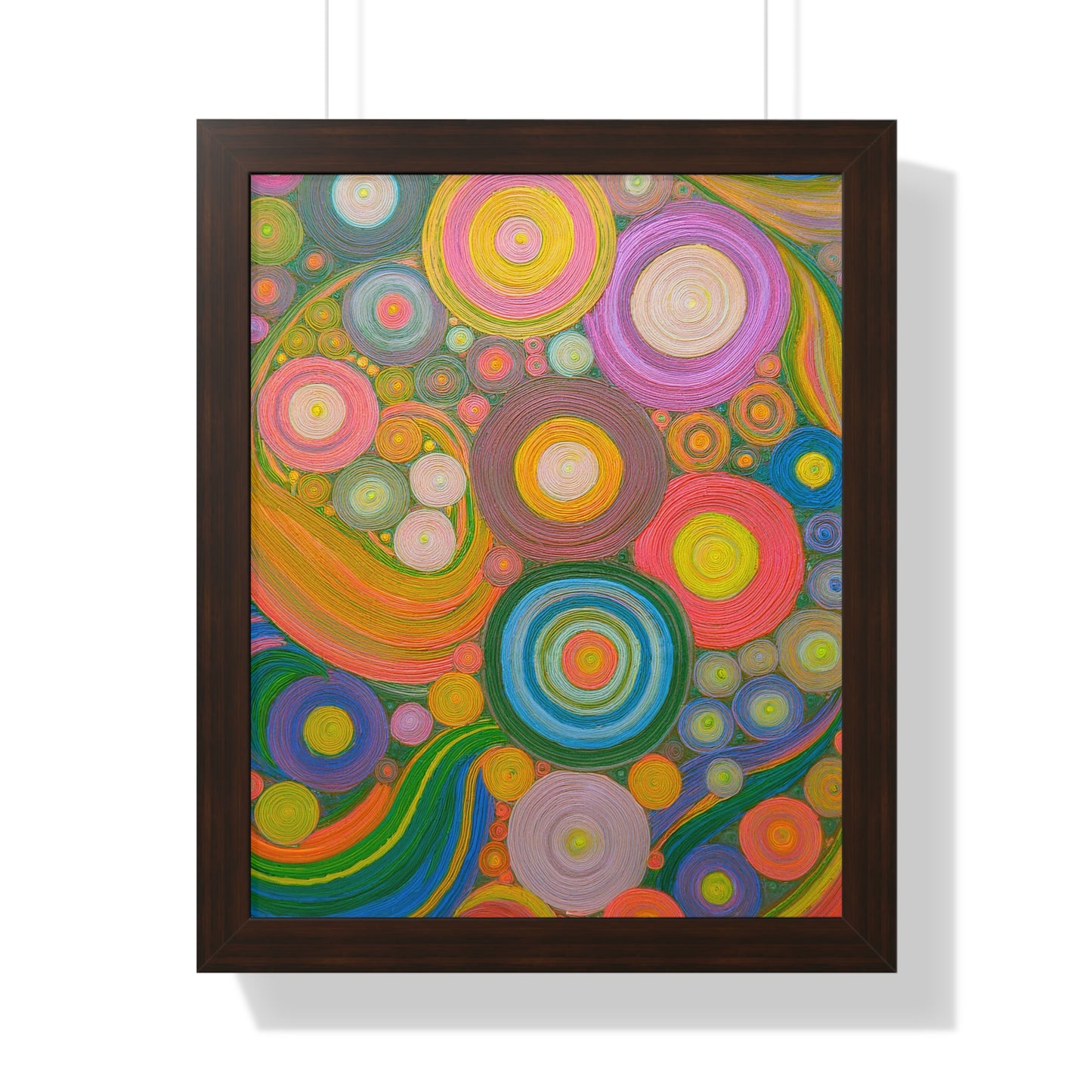 Seeing Circles Framed Vertical Poster - Vibrant Wall Art for Home Decor