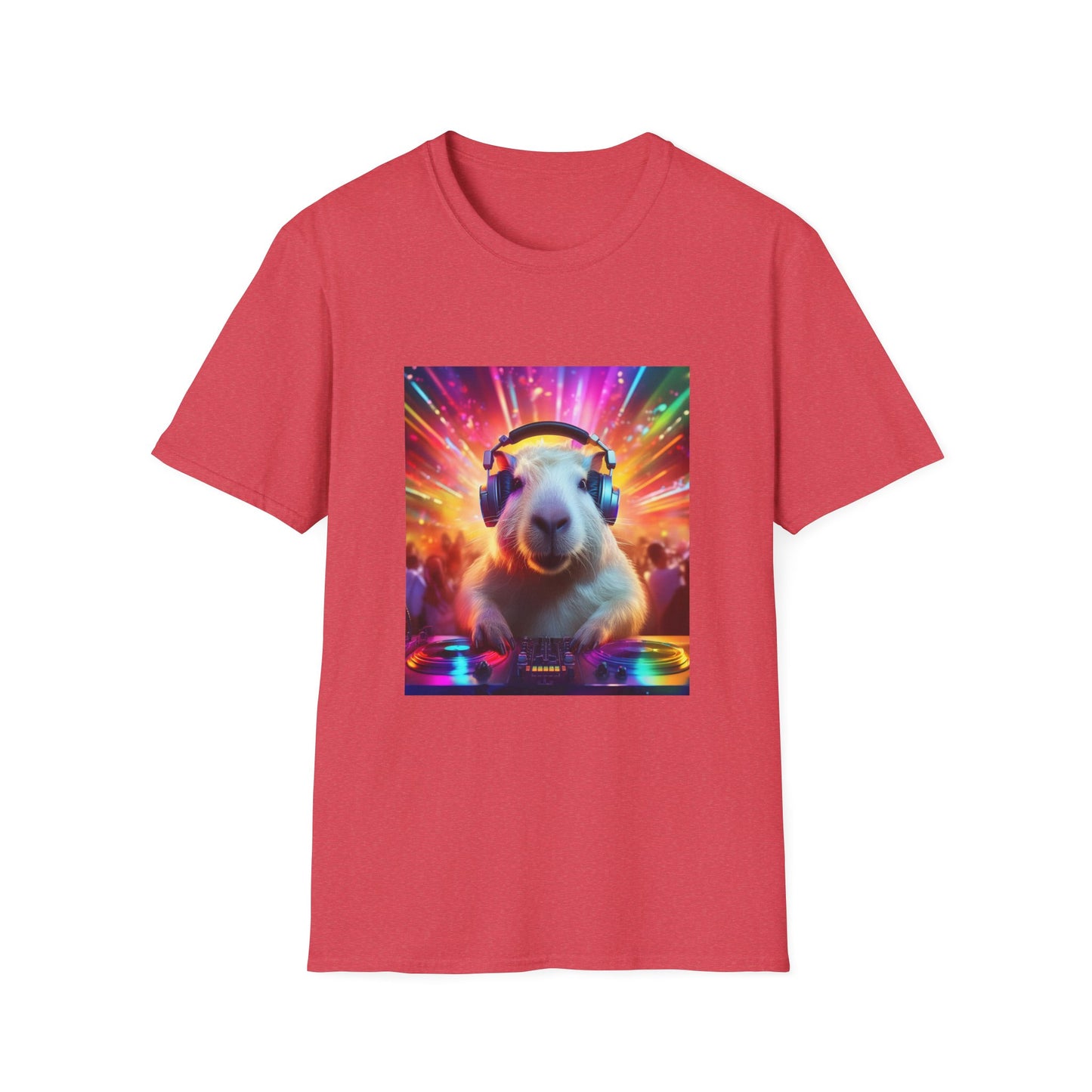 Capybara DJ EDM festival. Unisex Softstyle T-Shirt