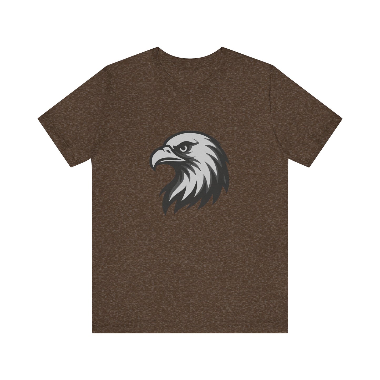 Eagle Head Graphic T-Shirt – Bold Dark Theme Grayscale Bird of Prey Design on Black Tee with Fierce Detail and Modern Ghost Effect. Unisex Jersey Short Sleeve Tee