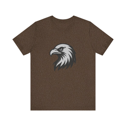 Eagle Head Graphic T-Shirt – Bold Dark Theme Grayscale Bird of Prey Design on Black Tee with Fierce Detail and Modern Ghost Effect. Unisex Jersey Short Sleeve Tee