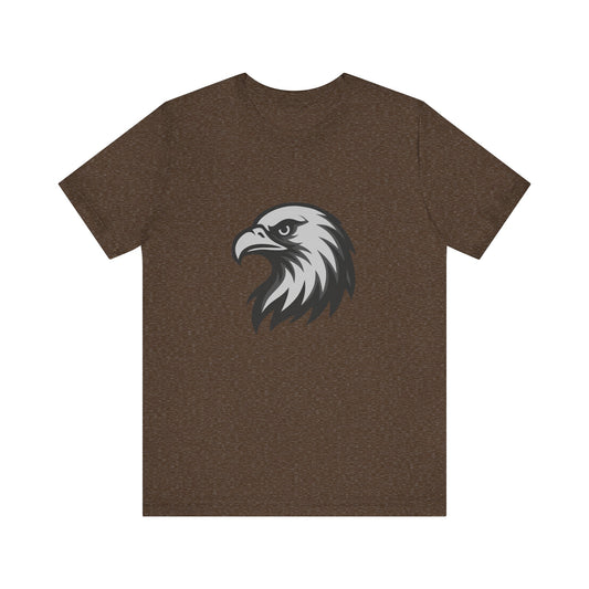 Eagle Head Graphic T-Shirt – Bold Dark Theme Grayscale Bird of Prey Design on Black Tee with Fierce Detail and Modern Ghost Effect. Unisex Jersey Short Sleeve Tee