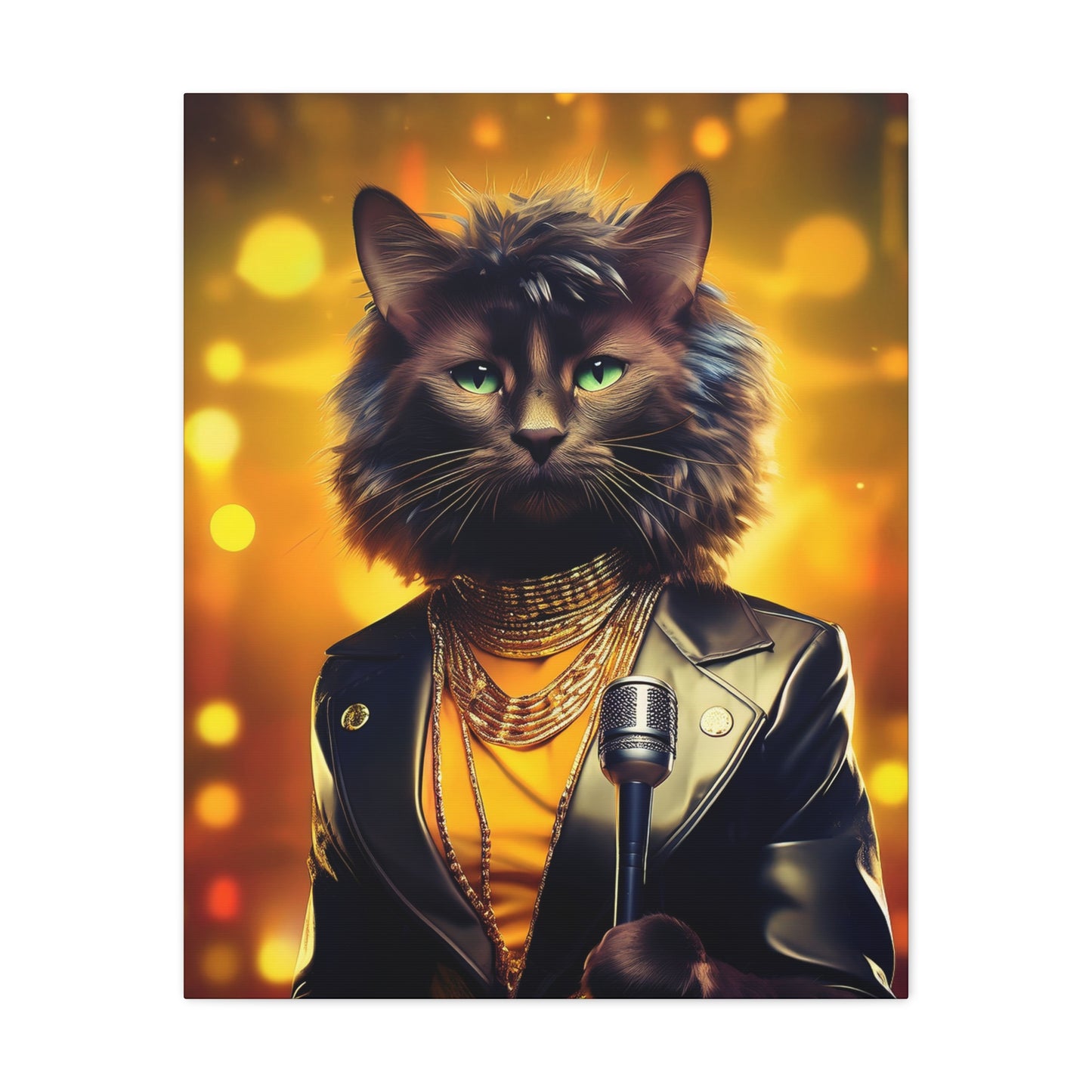 Purr-fectly Cool Lounge Cat Canvas Art | Stretched Matte Wall Decor 001