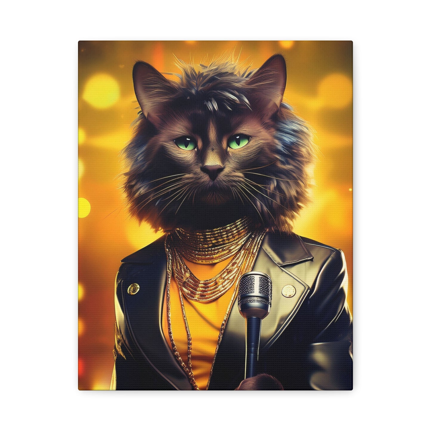 Purr-fectly Cool Lounge Cat Canvas Art | Stretched Matte Wall Decor 001