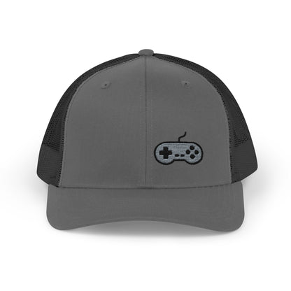 Retro Game Controller Trucker Hat – Embroidered Gamer Hat for Vintage Video Game Lovers and 90s Nostalgia