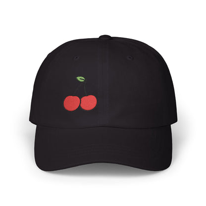 Cherries Classic Dad Hat – Embroidered Red Fruit Hat with Bold Minimalist Design and Subtle Sass