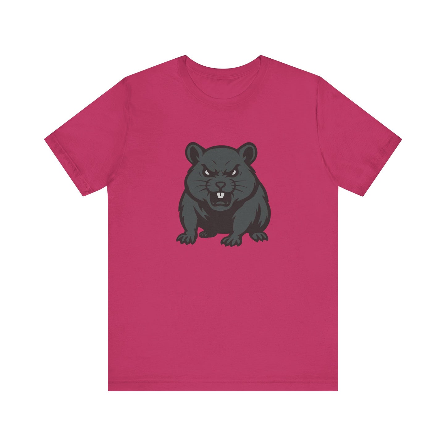 Angry Hamster Graphic T-Shirt – Intense Dark Theme Rodent Design on Black Tee for Streetwear, Humor, or Edgy Animal Style. Unisex Jersey Short Sleeve Tee
