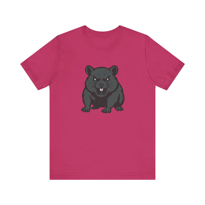 Angry Hamster Graphic T-Shirt – Intense Dark Theme Rodent Design on Black Tee for Streetwear, Humor, or Edgy Animal Style. Unisex Jersey Short Sleeve Tee