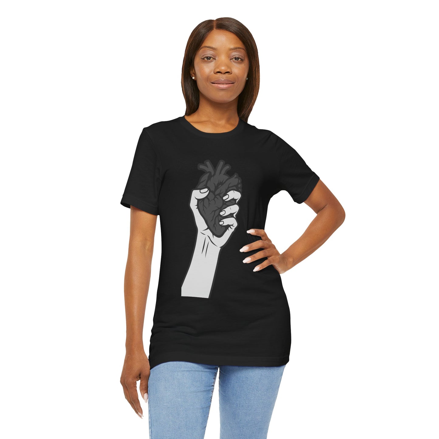 Broken Heart Graphic Tee Dark Theme – Emotional Vector Design for the Heartbroken and Strong