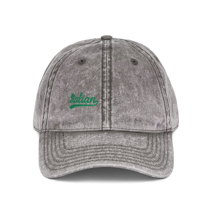 Italian Vintage Hat – Green Script Heritage Hat for Pasta Lovers and Italian Pride