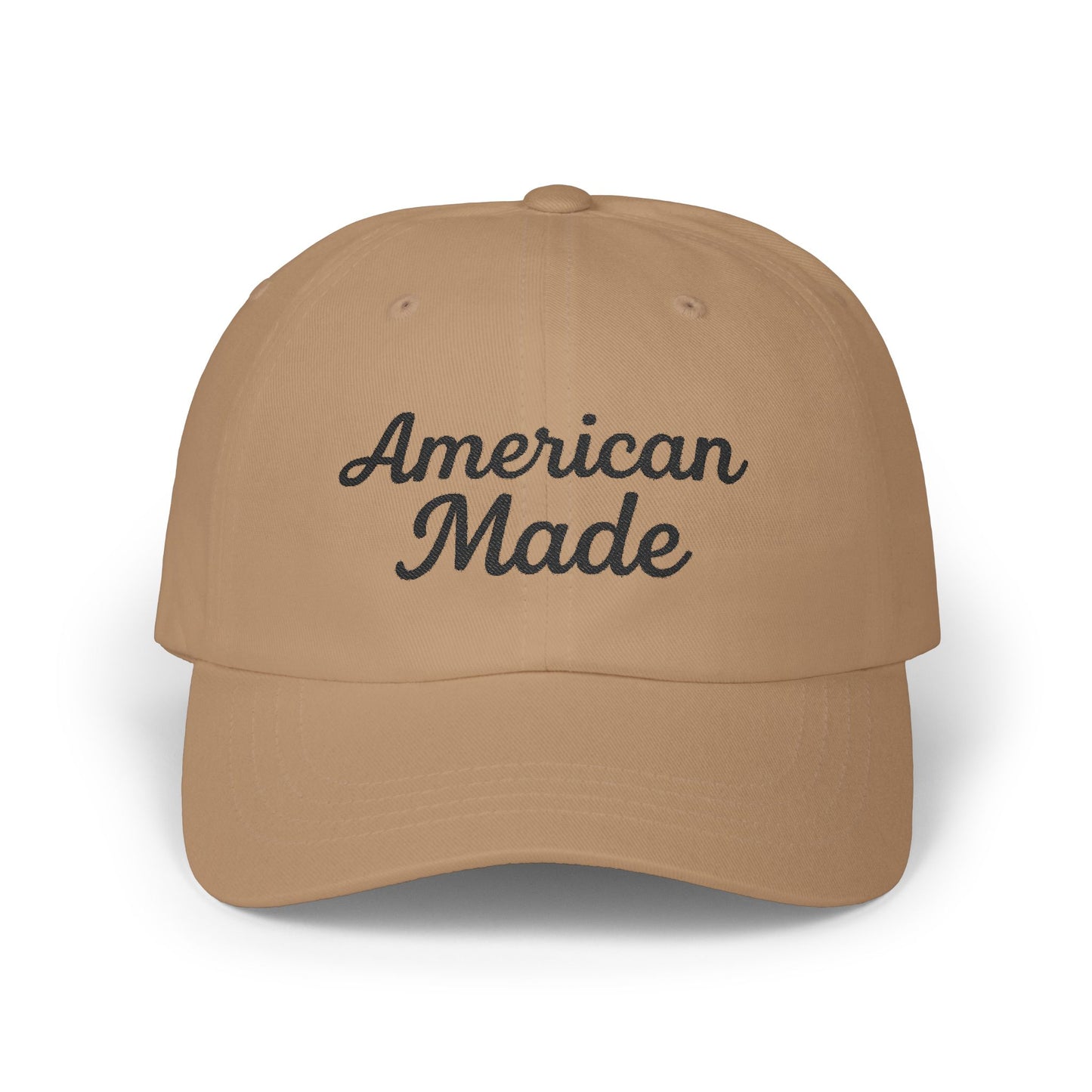 American Made Classic Dad Hat – Embroidered Patriotic Baseball Hat with Retro Script for USA Pride and Everyday Wear