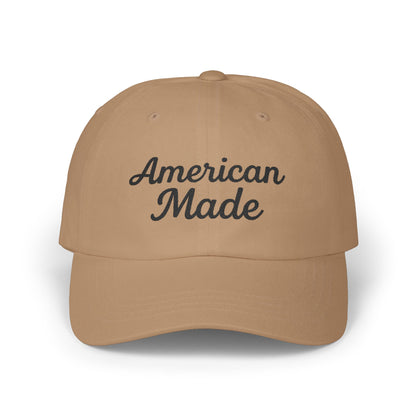 American Made Classic Dad Hat – Embroidered Patriotic Baseball Hat with Retro Script for USA Pride and Everyday Wear