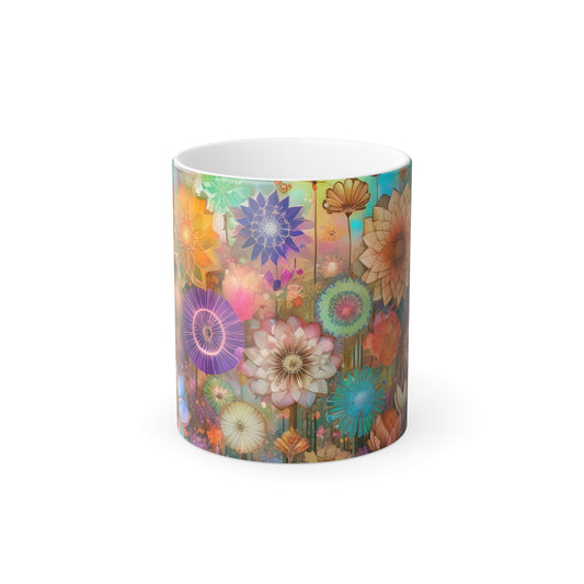 Flower Collage Color Morphing Mug, 11oz