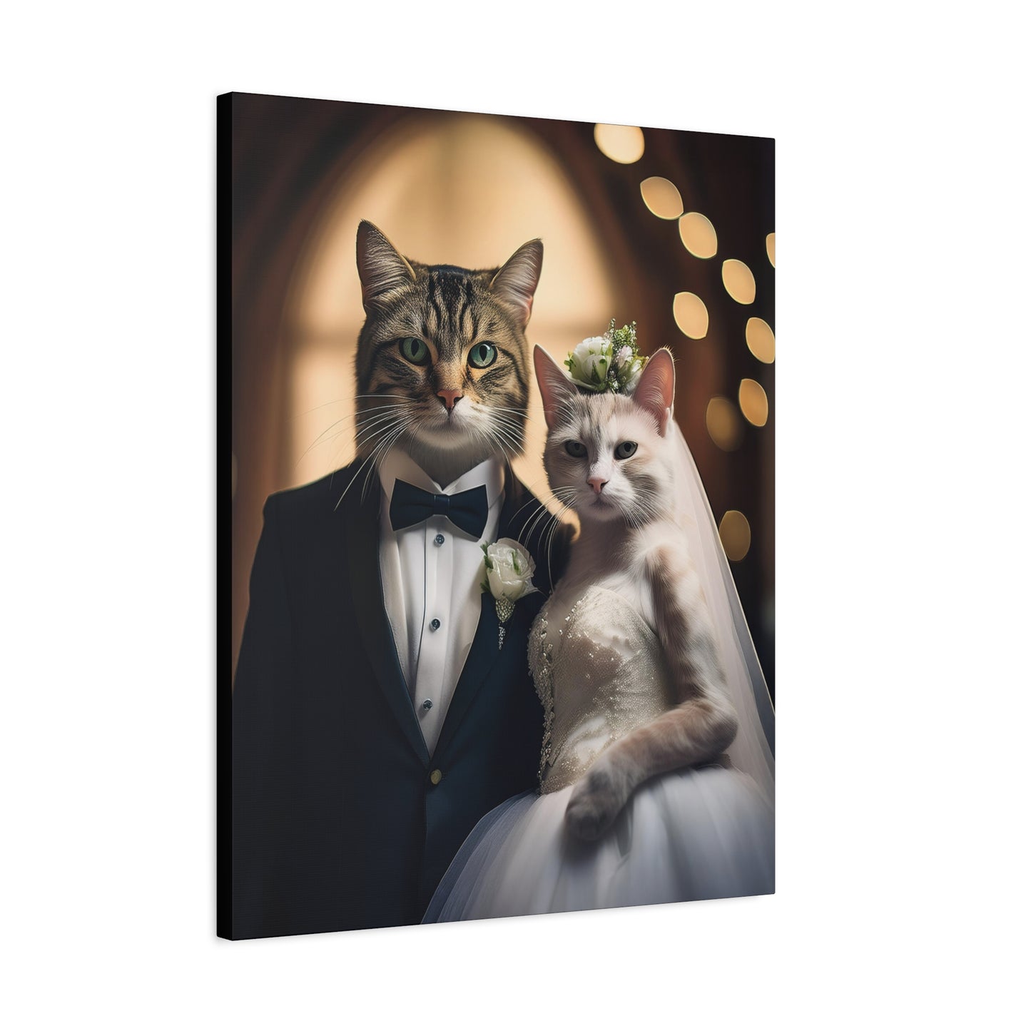 Cat Wedding Day Canvas Art | Stretched Matte Wall Decor 001