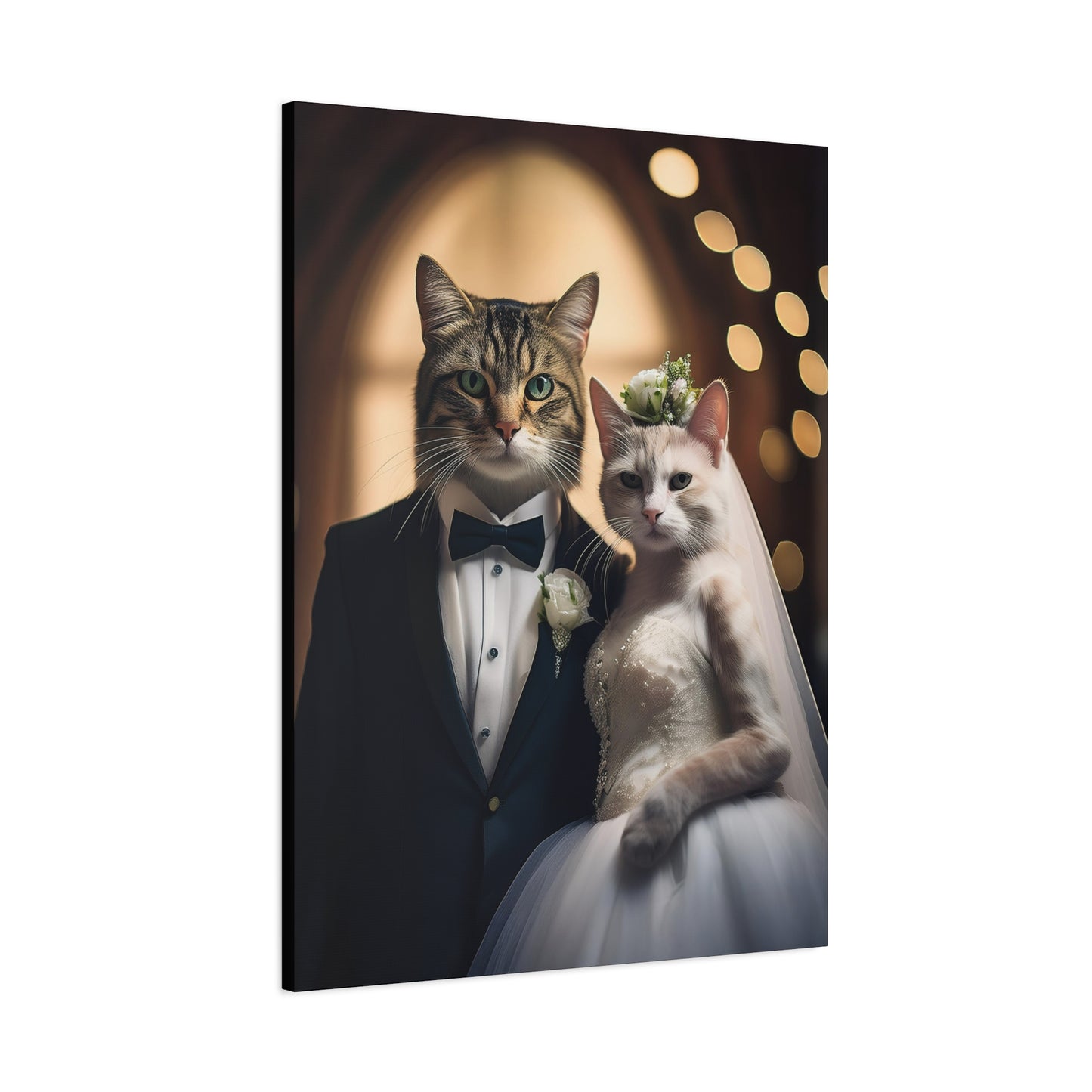 Cat Wedding Day Canvas Art | Stretched Matte Wall Decor 001