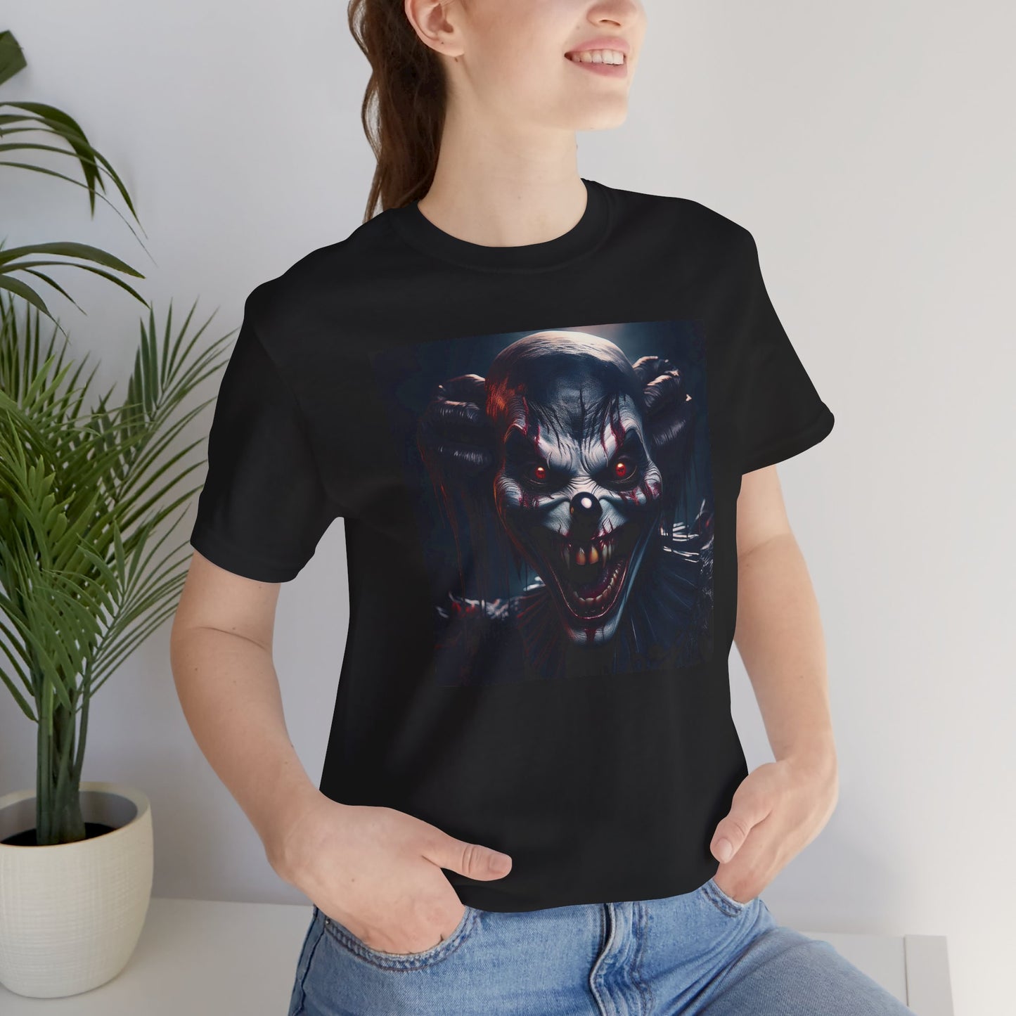 Terrifying Clown Face Halloween Shirt – Haunted Circus Horror Graphic Tee for Halloween Fright Fans