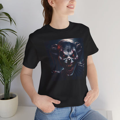 Terrifying Clown Face Halloween Shirt – Haunted Circus Horror Graphic Tee for Halloween Fright Fans
