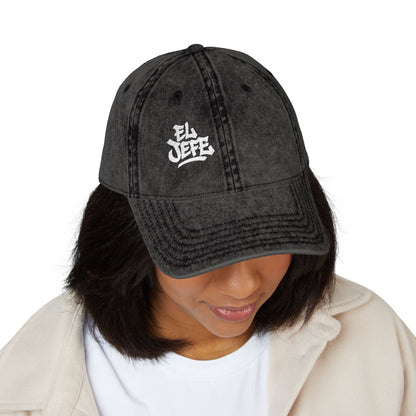 El Jefe Vintage Hat – Embroidered Bold Text Hat for Boss Energy, Leadership Style, and Latin Flair