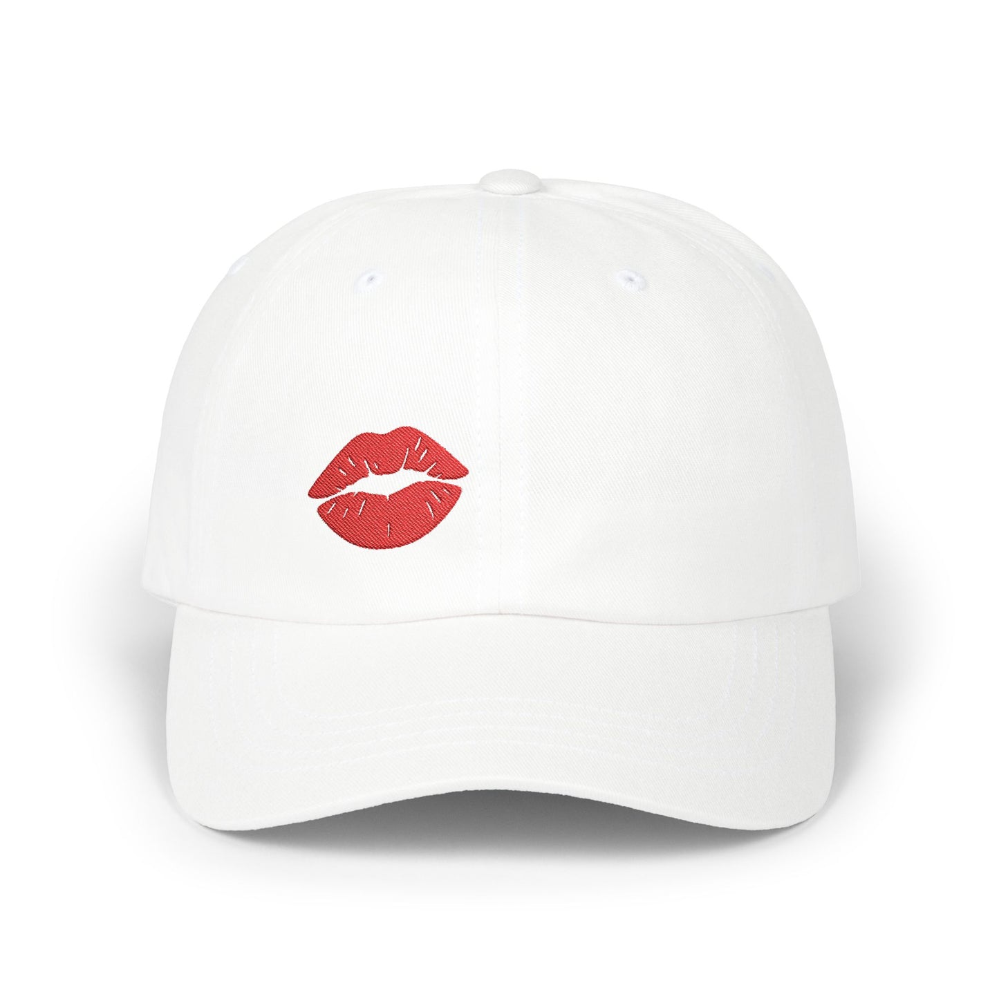 Red Lips Classic Dad Hat – Embroidered Lip Hat for Bold Style, Sassy Vibes, and Flirty Streetwear Looks