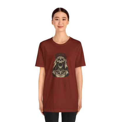 Screaming Skeleton Bride Halloween Shirt – Gothic Undead Bride Graphic Tee for Spooky Season Horror Fans