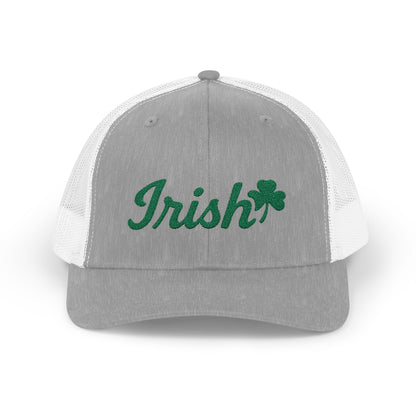 Irish Trucker Hat – Green Shamrock Hat with Script Embroidery for St. Patrick’s Day and Irish Pride