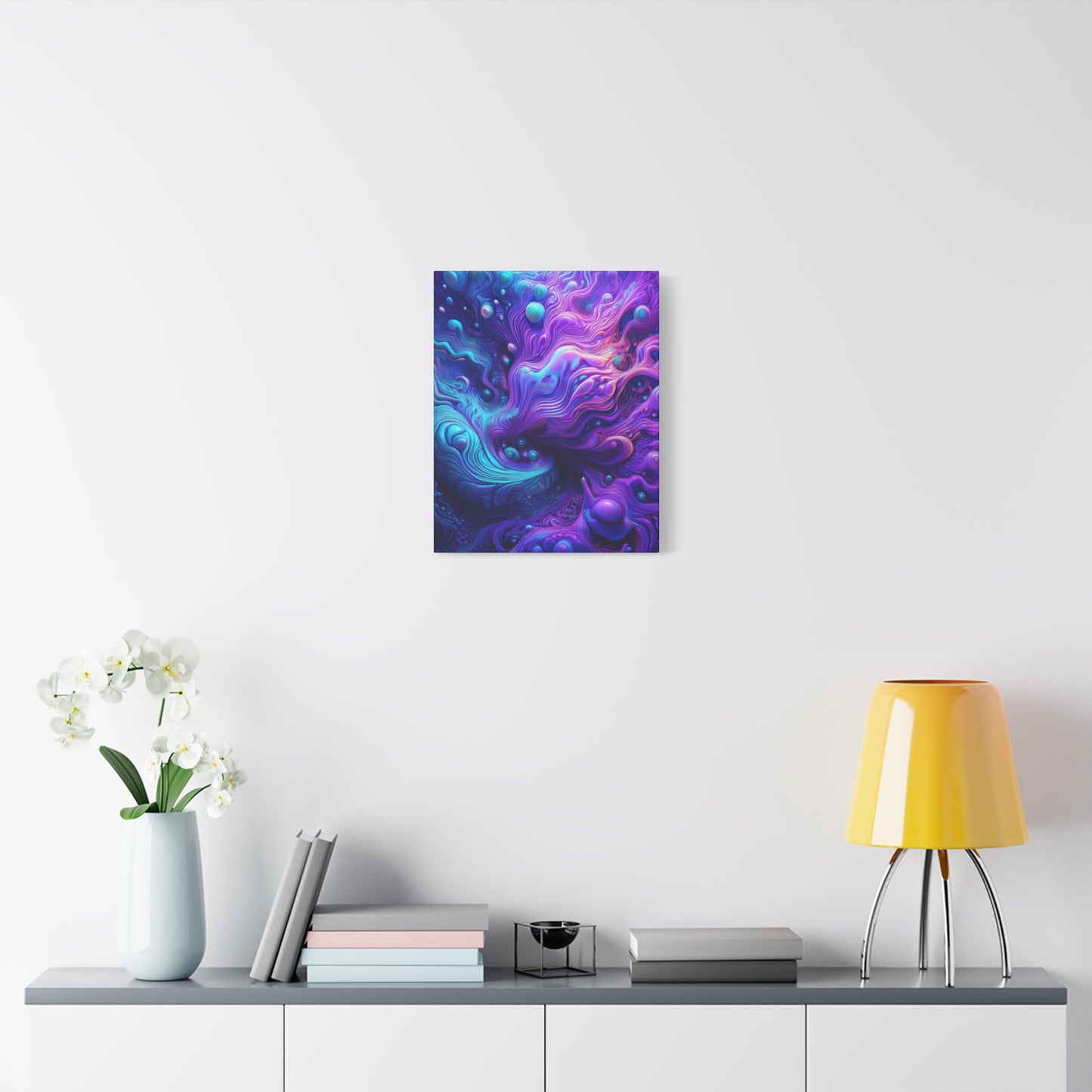 Ethereal Depths Vibrant Abstract Canvas Art - Matte Stretched Wall Decor